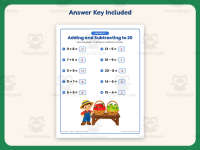Adding and Subtracting to 20 Worksheet – 1st Grade Addition Practice preview 3