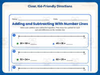 Adding and Subtracting with Number Line Worksheet – 2nd Grade Addition preview 4