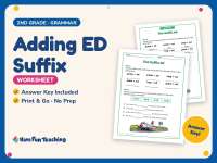 Adding ED Suffix Worksheet – 2nd Grade Suffixes Practice + Answer Key preview