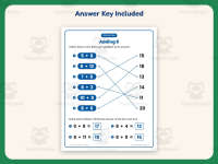 Adding Eight Matching Worksheet – 1st Grade Addition Practice preview 3