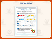 Adding Facts to 5 Worksheet – Kindergarten Addition Practice preview 2