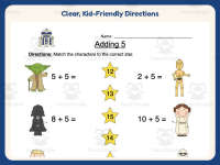 Adding Five Matching Worksheet – K-2nd Grade Addition Practice preview 4