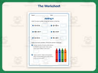Adding Four Equations Worksheet – 1st Grade Addition Practice preview 2