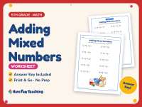 Adding Mixed Numbers Worksheet – 5th Grade Addition & Fractions preview