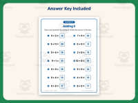 Adding Nine Equations Worksheet – 1st Grade Addition Practice preview 3