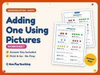 Adding One Using Pictures Worksheet – Kindergarten Addition Practice preview