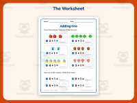 Adding One Using Pictures Worksheet – Kindergarten Addition Practice preview 2
