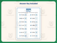 Adding Seven Equations Worksheet – 1st Grade Addition Practice preview 3