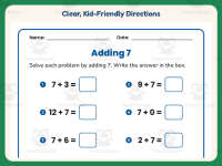 Adding Seven Equations Worksheet – 1st Grade Addition Practice preview 4