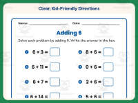 Adding Six Equations Worksheet – 1st Grade Addition Practice preview 4