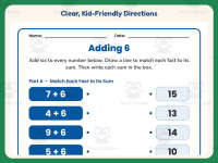 Adding Six Matching Worksheet – 1st Grade Addition Practice preview 4