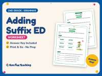 Adding Suffix ED Worksheet – 2nd Grade Suffixes Practice + Answer Key preview