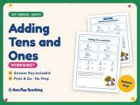 Adding Tens and Ones Worksheet – 1st Grade Addition & Base 10 Practice preview