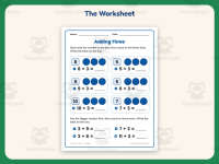 Adding Three Counting On Worksheet – 1st Grade Addition Practice preview 2