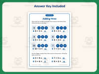 Adding Three Counting On Worksheet – 1st Grade Addition Practice preview 3
