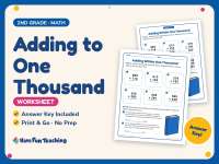 Adding to One Thousand Worksheet – 2nd Grade Addition Practice preview