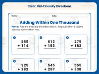 Adding to One Thousand Worksheet – 2nd Grade Addition Practice preview 4