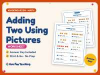 Adding Two Using Pictures Worksheet – Kindergarten Addition Practice preview