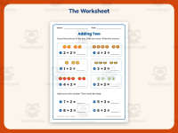 Adding Two Using Pictures Worksheet – Kindergarten Addition Practice preview 2