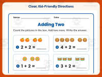Adding Two Using Pictures Worksheet – Kindergarten Addition Practice preview 4