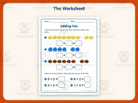 Adding Two Writing Equations Worksheet – Kindergarten Addition preview 2
