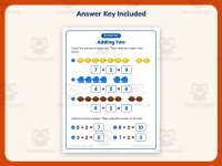 Adding Two Writing Equations Worksheet – Kindergarten Addition preview 3