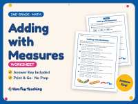 Adding with Measures Worksheet – 2nd Grade Addition & Measurement preview