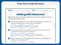 Adding with Measures Worksheet – 2nd Grade Addition & Measurement preview 4