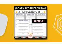 Addition and Subtraction Money Word Problems Math Worksheets in French preview