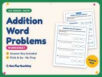 Addition Word Problems Worksheet – 1st Grade Math Practice preview