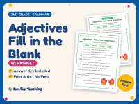 Adjectives Fill in the Blank Worksheet – 2nd Grade Grammar Practice preview