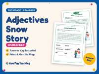 Adjectives Snow Story Worksheet – 2nd Grade Grammar Practice preview
