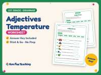 Adjectives Temperature Worksheet – 1st Grade Grammar Practice preview