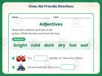 Adjectives Temperature Worksheet – 1st Grade Grammar Practice preview 4