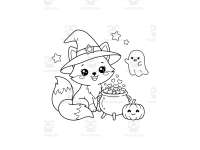 Adorable Halloween animal coloring pages - {Coloring Pages} preview 2