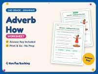 Adverb How Worksheet – 2nd Grade Adverbs Practice + Answer Key preview