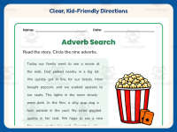 Adverb Movie Worksheet – 2nd Grade Adverbs Practice + Answer Key preview 4