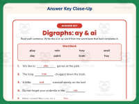 AI AY Digraphs Fill in Blanks Worksheet – 1st Grade Long Vowels preview 7