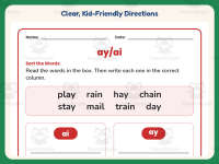 AI, AY Vowel Worksheet – 1st Grade Long Vowels Practice + Answer Key preview 4