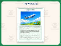 Airplane Ride – Reading Comprehension Worksheet – 1st Grade Practice preview 2