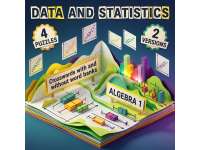 Algebra 1 Data Analysis and Statistics Crosswords with Word Bank preview