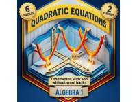 Algebra 1 Quadratic Equations and Functions Crosswords with Word Bank preview