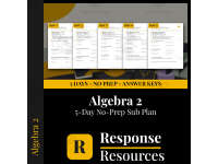 Algebra 2 Emergency Sub Plans - 5 Days Self-Checking Worksheets preview
