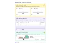 Balancing Algebraic Equations Worksheet preview 3