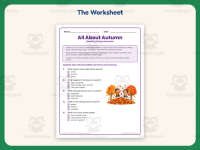All About Autumn Reading Comprehension Worksheet – 1st Grade Seasons preview 2
