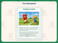 All About Football Worksheet – 1st Grade Sports Practice + Answer Key preview 2