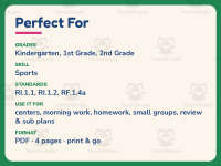 All About Football Worksheet – 1st Grade Sports Practice + Answer Key preview 6