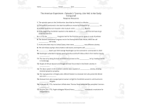 American Experiment - All 5 Episodes Bundle - Worksheets & Answer Keys preview 4