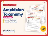 Amphibian Taxonomy Worksheet – 5th Grade Animals & Classification preview