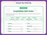 Amphibians Alphabetical Order Worksheet – 3rd Grade Animals Practice preview 7